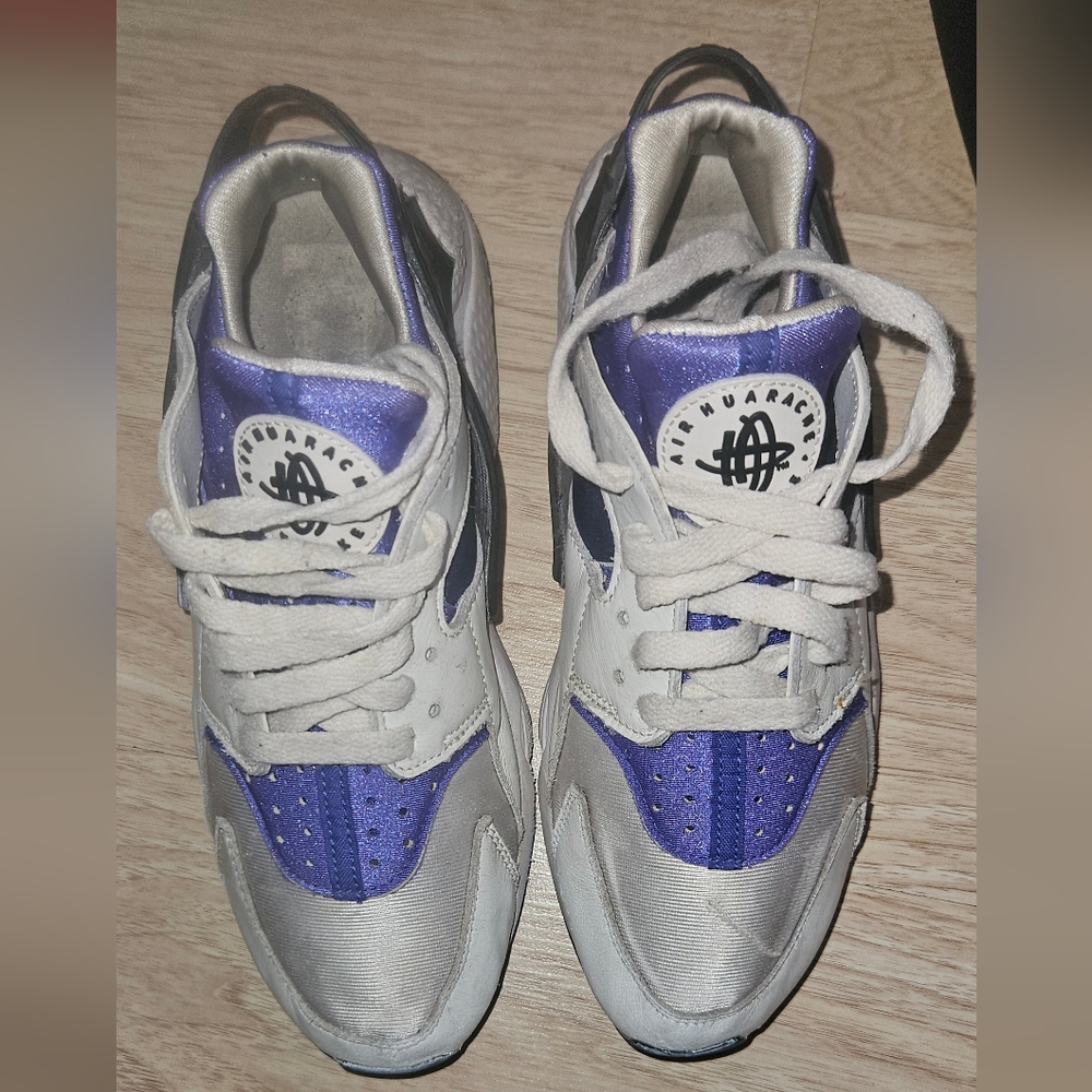 Nike Air Huarache Sneakers Purple White Trainers Women's Size 9 Shoes - Picture 15 of 16